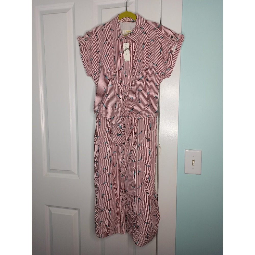 Anthropologie Maeve Red & White Stripe w/Turquois